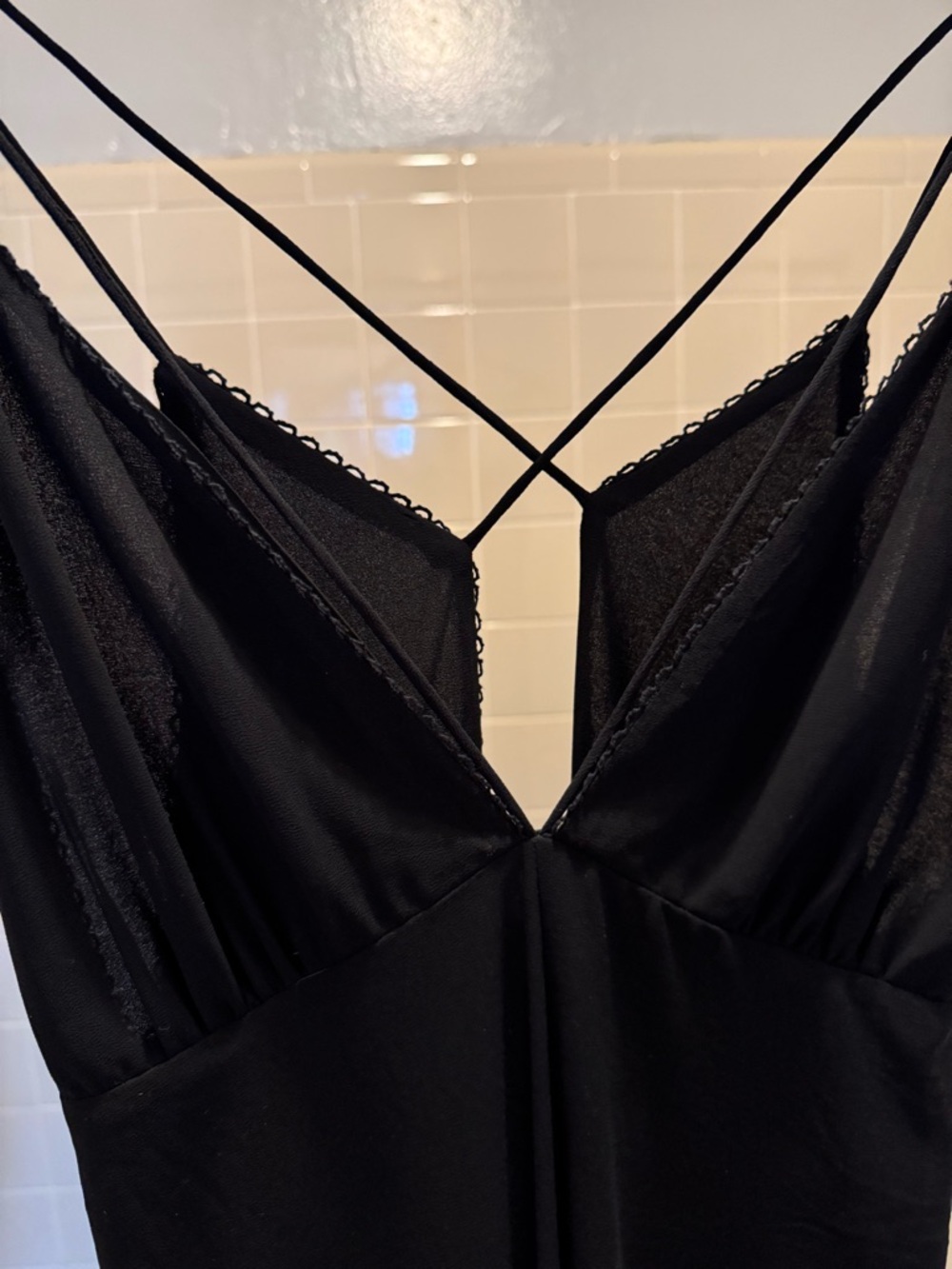 🖤 Women’s Forever 21 Sheer Black Strappy Maxi Dress with Slit 🖤 - Picture 8 of 13